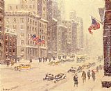 Winter Canvas Paintings - Winter's Day, Fifth Avenue